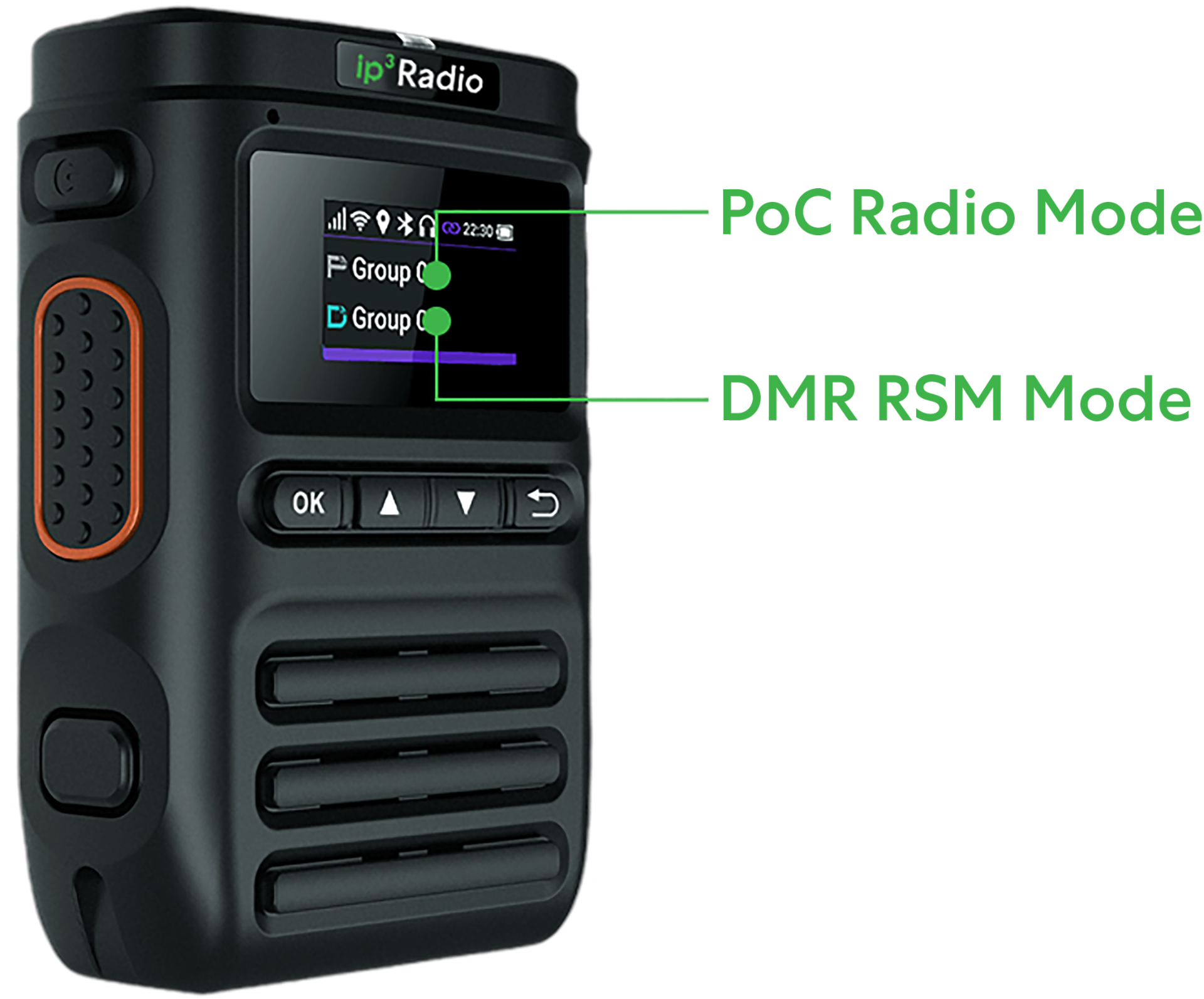 ip³Things InteliMIC rugged LTE smart microphone — front and back