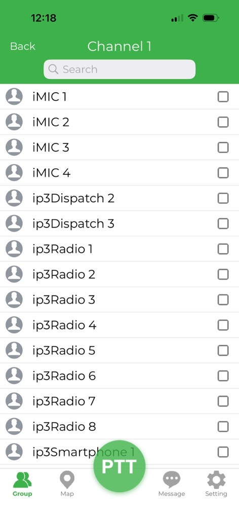 ip³PTT mobile app screen 3